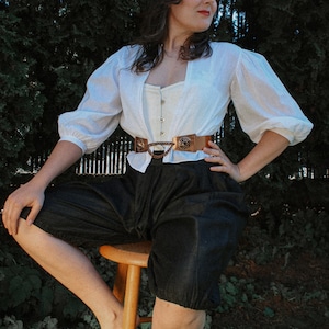 XS/S-1930’s Balloon Sleeve Open Blouse—Please read item description before purchasing for details, measurements, and return policy!