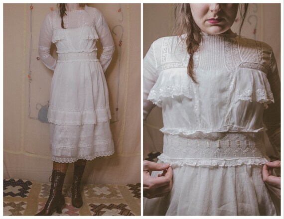 Late 1910’s cotton and lace dress
