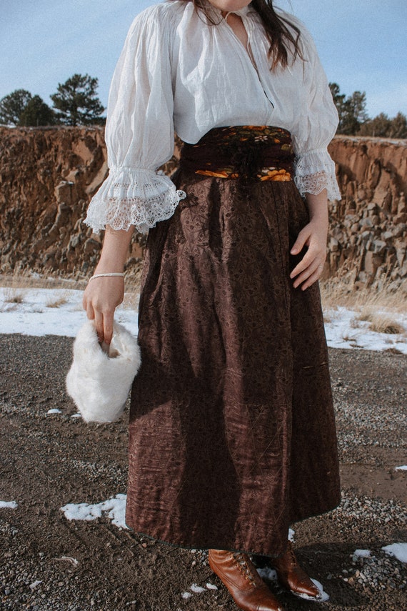 Victorian Quilted Brocade Winter Skirt