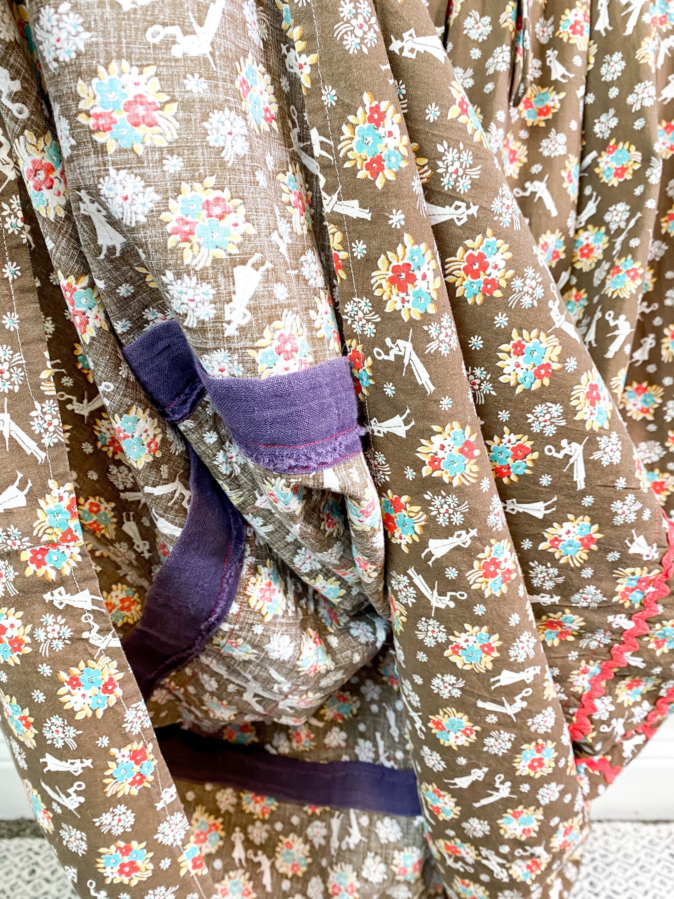 S/l-1930’s Novelty Print Prairie Dress--please Read Item Description ...