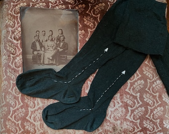 XS/S— 20’s Wool stockings with arrow--Please read item description before purchasing for details, measurements, and return policy!