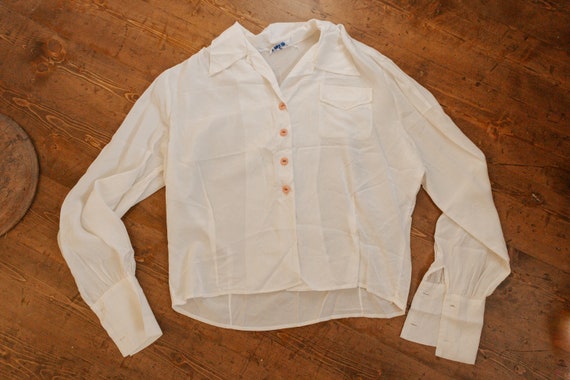 XS-XL--Vintage Judy Bond Rayon Blouse - image 1