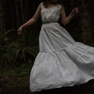 S/M-Early 1900’s 3-tiered Linen Petticoat--Please read item description before purchasing for details, measurements, and return policy!