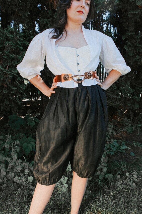 XS/S-1930’s Balloon Sleeve Open Blouse - image 2