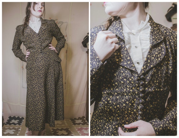1940’s carnation print rayon suit