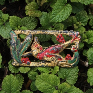Painted Hummingbird Brooch- cast plastic--Please read item description before purchasing for details, measurements, and return policy! image 2