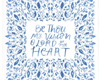 Be Thou My Vision Bandana, Gift for Daughter, Tween Gift, Christian Fashion, Catholic Scarf, Faith Accessories, Blue, Confirmation Gift