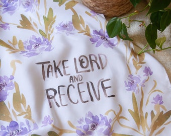 Take Lord Receive Prayerkerchief, Suscipe, Saint Ignatius, Purple, Lent, Catholic Accessory, Christian Gift, Purple, Teen, Girly