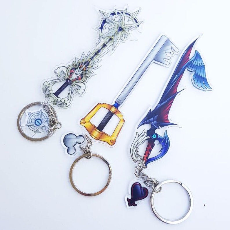 Kingdom Hearts Keyblade Keychain Acrylique Charms Etsy