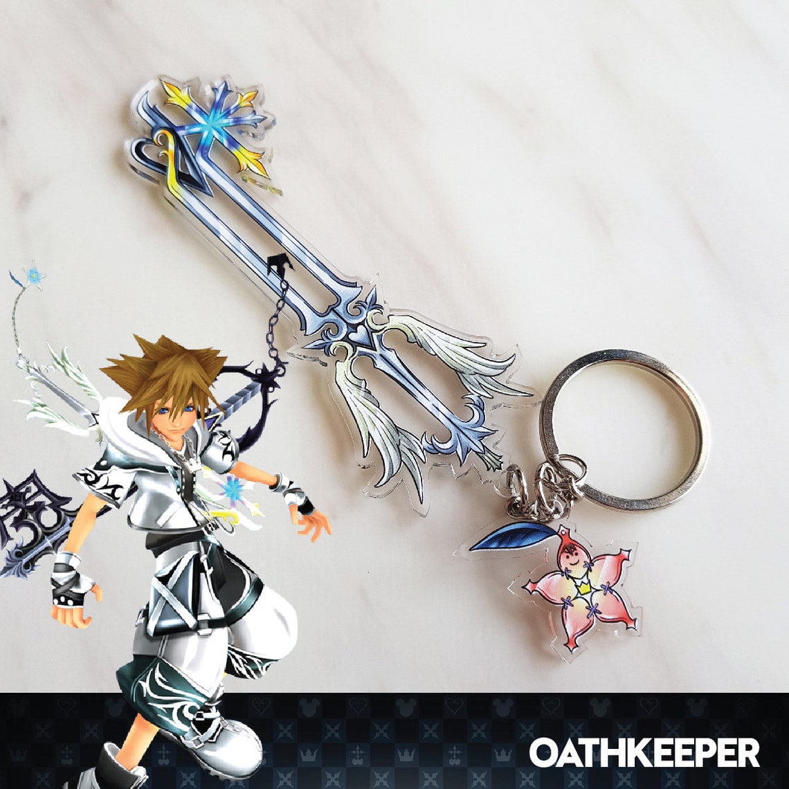Kingdom Hearts Keyblade Keychain Acrylic Charms Etsy
