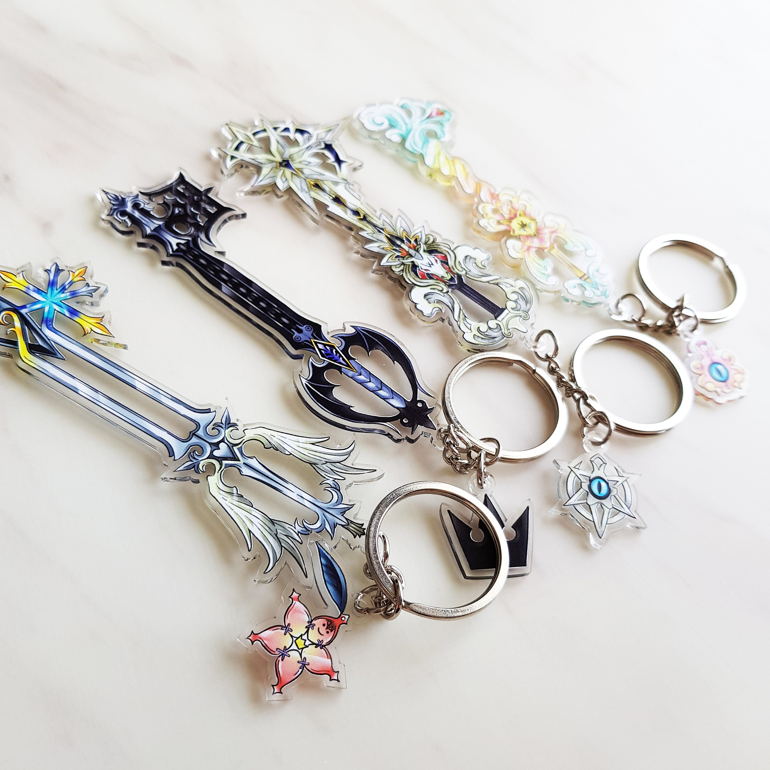 Kingdom Hearts Keyblade Keychain Acrylic Charms Etsy