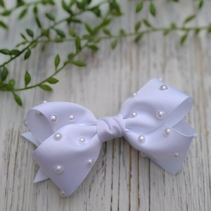 Parels grosgrain haarelastiekjes, nylon babyhoofdbanden, grote strikken voor meisjes, chique haarelastiekjes, accessoires voor peutermeisjes, cadeaus voor dochter