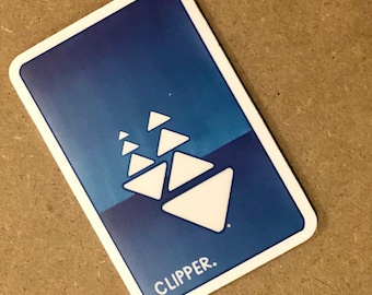 Pegatina de tarjeta Clipper (tamaño real) / San Francisco, California / MUNI, BART, Caltrain / Nostalgia del Área de la Bahía / Transporte público en autobús