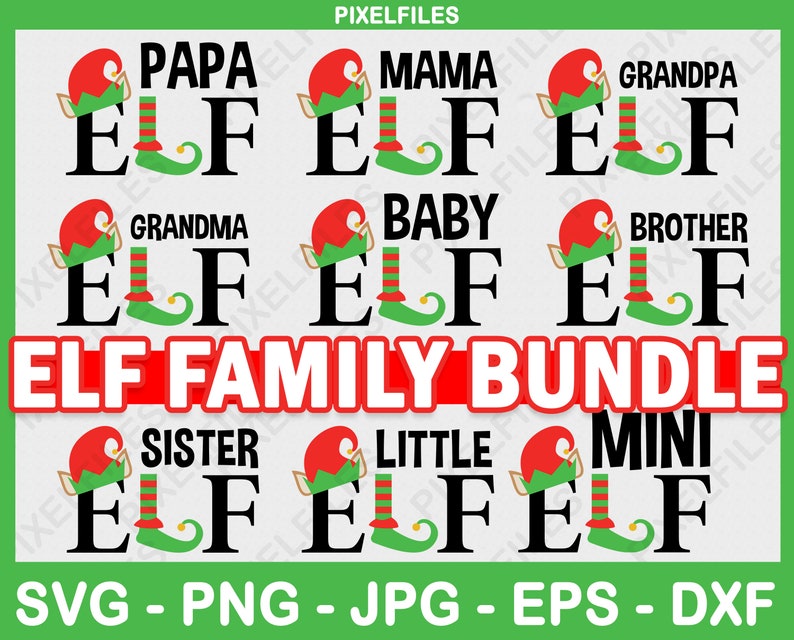 Download Christmas SVG Bundle Svg Elf family SVG Files Kids ...