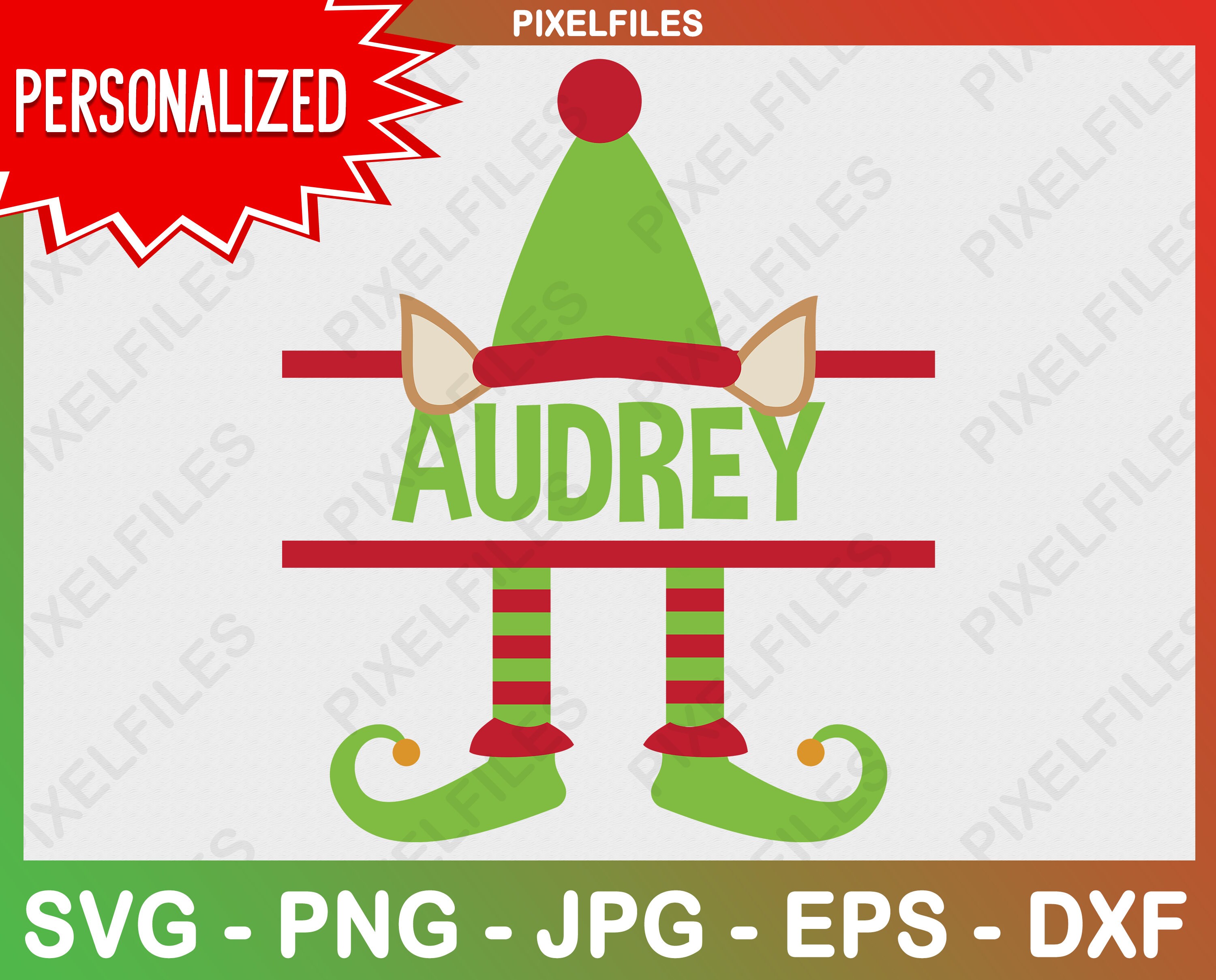 Download Christmas Elf Svg Monogram Elf Clipart Svg Christmas Clipart Etsy