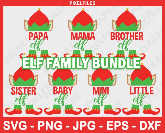 Download Christmas Svg Bundle Elf Family Svg Files Kids Christmas Etsy