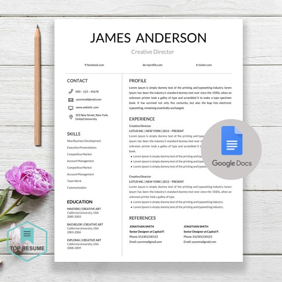 Google Docs Resume Template Simple Resume Template Google Docs And Cv Design