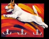 Gift for hunter Leash hanger Jack Russell Terrier Dog supplies Dog accessories Dog face Wood sign dog Dog lover sign Hand painted sign А3В61
