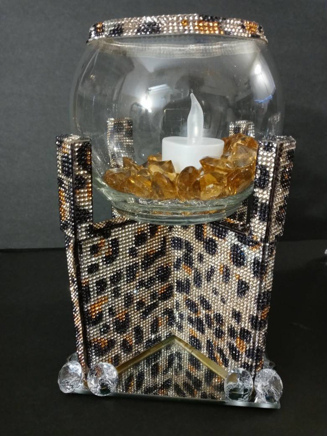 Set of Animal Print Candle Holders Etsy