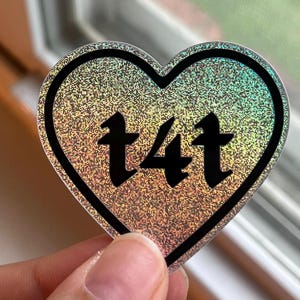 T4T Shimmer Heart Sticker | Laptop Sticker | Water Bottle Sticker | LGBTQ+ | Transgender