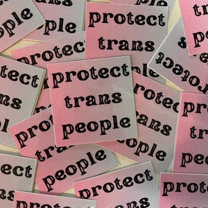 Protect Trans People Vinyl Sticker | Laptop Sticker | Water Bottle Sticker | LGBTQ+