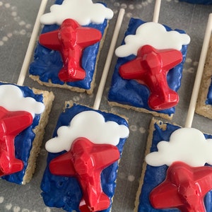 12 Airplane / Aviator themed rice crispy treats