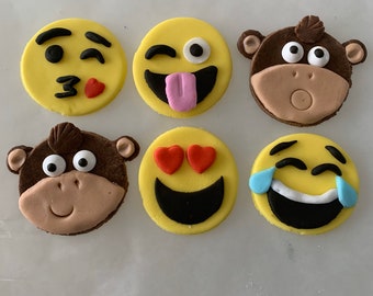 Emoji fondant cupcake toppers