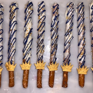 Royal crown chocolate covered pretzel rods (12)