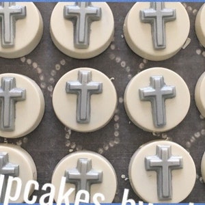 Baptism / communion Chocolate covered oreos with chocolate crosses