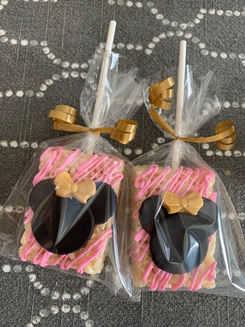 Minnie Mouse Rice Crispy Treats Etsy