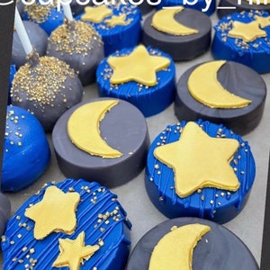 Moon and Stars chocolate covered Oreos