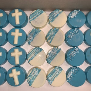 12 Baptism/communion chocolate covered Oreos