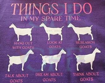 Things I do in my spare time goat funny farm tshirt svg clipart digital