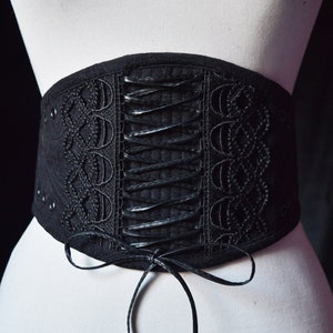 Victorian brocade corset belt
