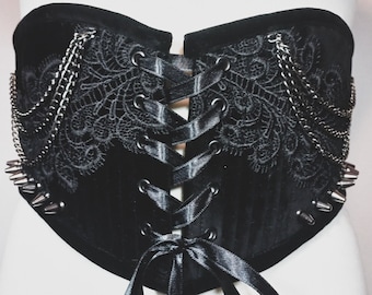 Gothic velvet corset belt