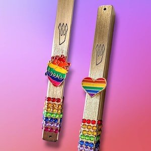 Pride Rainbow Anatomical Heart Mezuzah LGBTQ+ Mezuzah Case non-binary