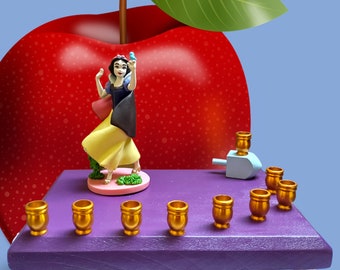 Princesa Menorah Clásico Disney Judaica Hannukah Blancanieves