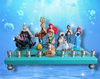 Princess Menorah Little Mermaid Menorah Classic Disney Judaica Hanukkiah Ariel