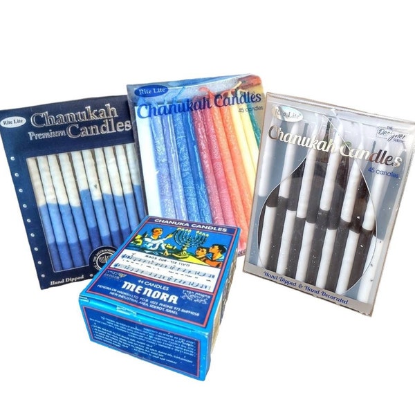 Chanukkah Hanukkah Candles Rainbow Candles Blue Candles Black and White Candles Menorah Kosher Israel Rainbow