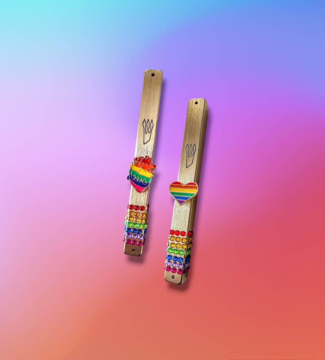 Pride Rainbow Anatomical Heart Mezuzah LGBTQ Mezuzah Case Etsy