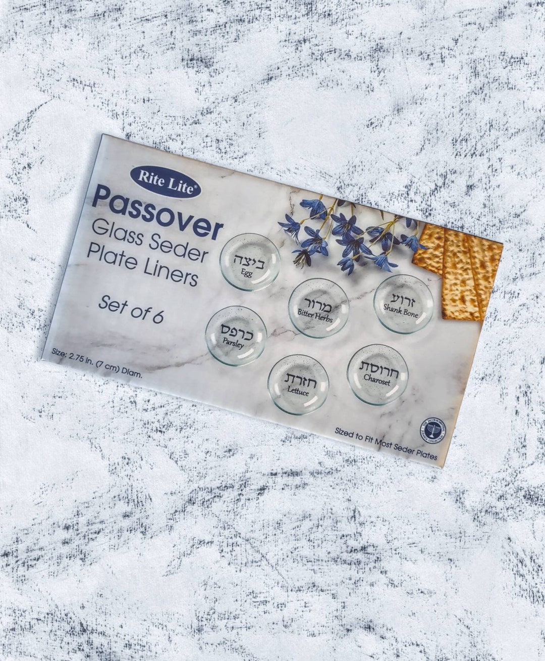 Passover Glass Seder Plate Liners Set of Six Etsy