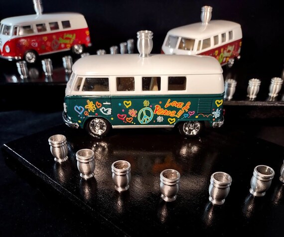 VW Bus Menorah Chanukah Hanukkiah Judaica Red Green Maroon Yellow