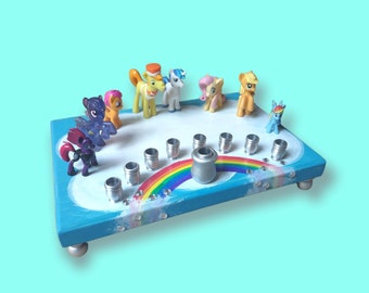 My Little Pony Menorah Judaica Hanukkiah Figuras de juguete reutilizadas niños niños