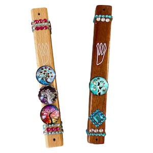 Wood tree of life Mezuzah Case Judaica Unique Gift Housewarming bat bar mitzvah new baby home