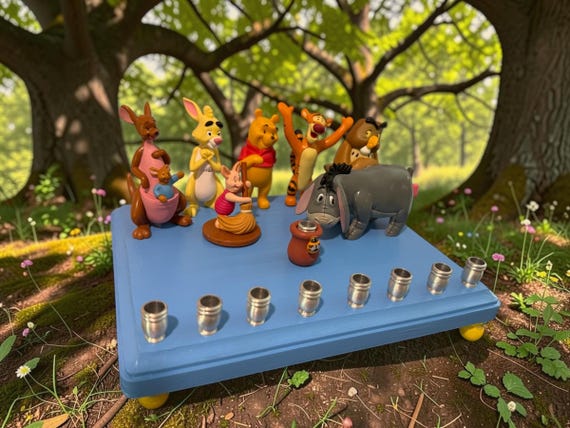 Merrythought Winnie the Poohミニチュア9cm 73番 Winnie the Pooh Menorah Classic Disney Judaica Hanukkiah
