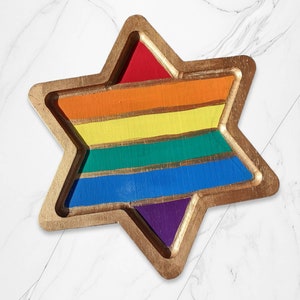 Rainbow Pride Hardwood Hand Painted Decorative Plate