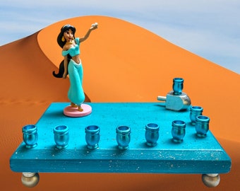 Vintage 1990s Disney Princess Jasmine and Blue Genie From Aladdin