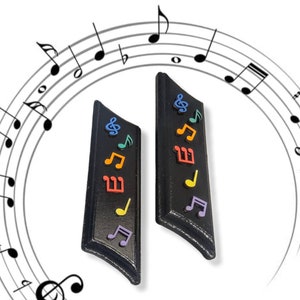 Hand painted music note Mezuzah Case Judaica Unique Gift Housewarming bat bar mitzvah new baby home wood