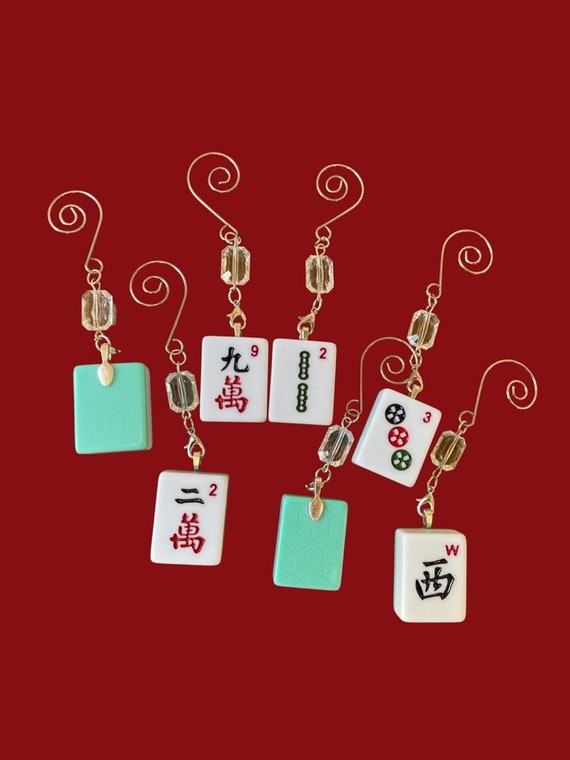 Mahjong Tile Ornament, Christmas Holiday Decoration, Mah Jong Gift