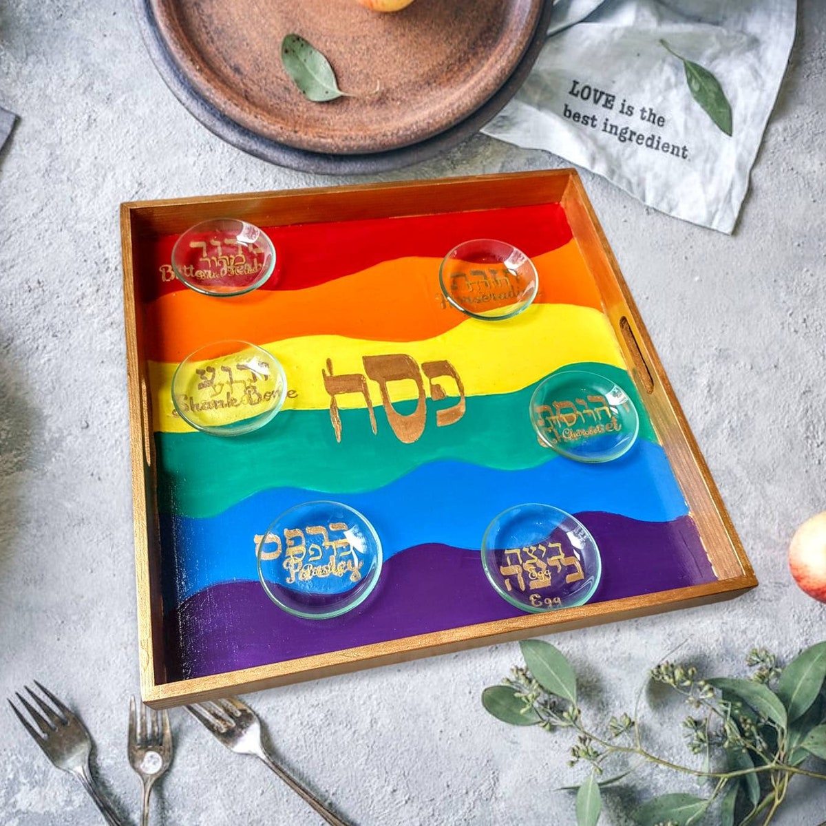 Wavy Rainbow Striped Seder Plate Passover Plate Pesach Plate - Etsy